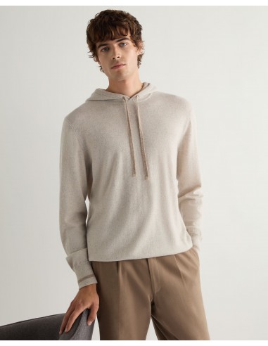 Men's Sweatshirt Style Cashmere Hoodie Pebble Grey destockage