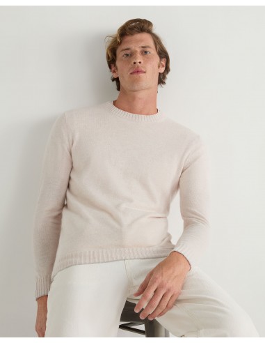 Men's Shoreditch Round Neck Cashmere Jumper Frost White Pour