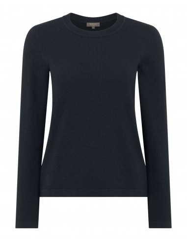 Women's Hallie Round Neck Cashmere Jumper Grigio Blue le des métaux précieux