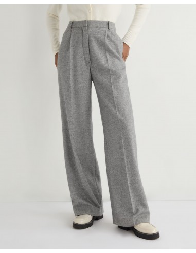 Women's Florence Herringbone Wide Leg Trouser Grey shop