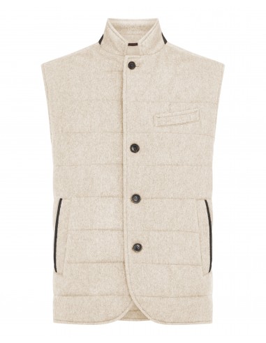 Men's Calgary Cashmere Gilet Oatmeal Brown est présent 