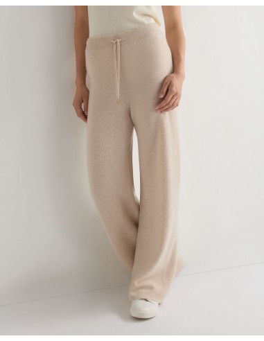 Women's Honeycomb Knit Cashmere Trouser Ecru White commande en ligne