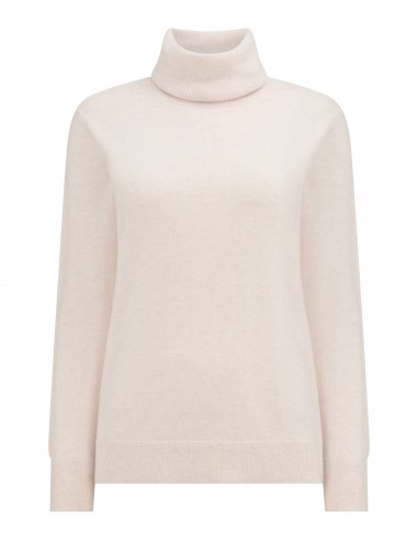 Women's Loose Roll Neck Cashmere Jumper Frost White En savoir plus