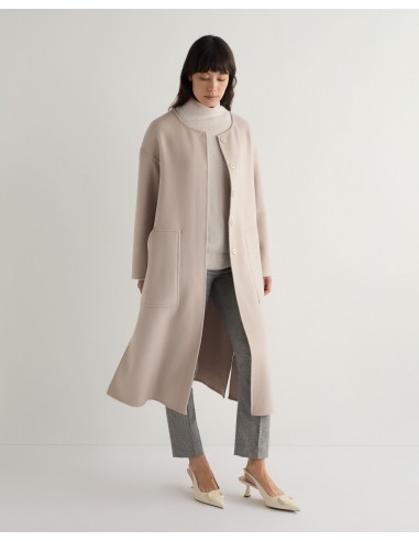 Women's Dylan Round Neck Coat Snow Grey meilleur choix