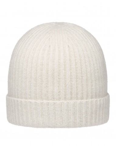 Women's Ribbed Cashmere Hat With Lurex Snow Grey Sparkle Le MVP de beaucoup