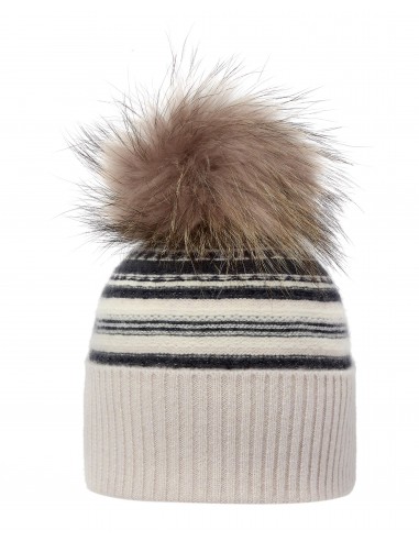 Women's Gradual Fairisle Cashmere Hat With Lurex Snow Grey soldes