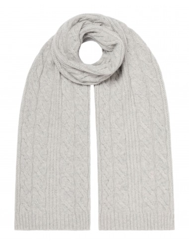 Unisex Cable Rib Cashmere Scarf Fumo Grey commande en ligne