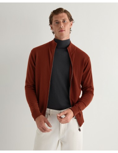 Men's Knightsbridge Full Zip Cashmere Jumper Spice Orange Voir les baskets