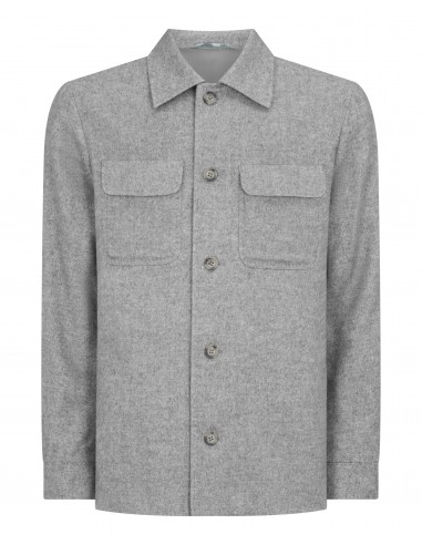 Men's Scala Herringbone Overshirt Grey hantent personnes