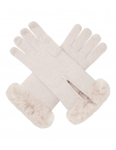 Women's Fur Trim Cashmere Gloves Frost White votre restaurant rapide dans 