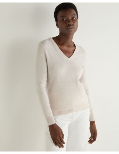 Women's Phoebe V Neck Cashmere Jumper Frost White la chaussure