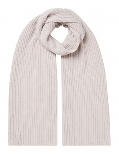 Unisex Short Ribbed Cashmere Scarf Frost White Fin de série