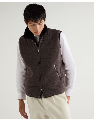 Men's Vermont Fur Lined Gilet Biscotti Brown pour bénéficier 