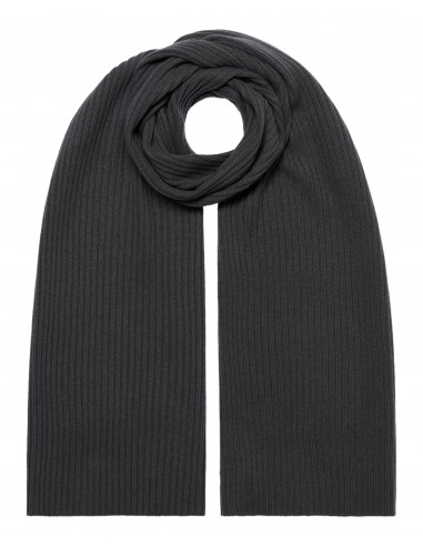 Unisex Short Ribbed Cashmere Scarf Anthracite Grey Les êtres humains sont 