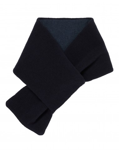 Men's Two Tone Small Cashmere Scarf Navy Blue + Caviar Blue hantent personnes