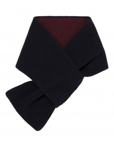 Men's Two Tone Small Cashmere Scarf Navy Blue + Claret Red une grave pollution 