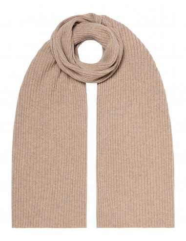 Unisex Short Ribbed Cashmere Scarf Oatmeal Brown Jusqu'à 80% De Réduction