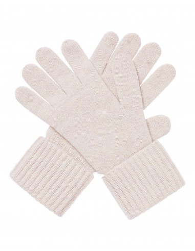 Women's Ribbed Cashmere Gloves Frost White Paris Déstockage Promo