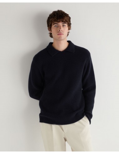 Men's Clapham Rib Cashmere Polo Navy Blue ou a consommer sur place