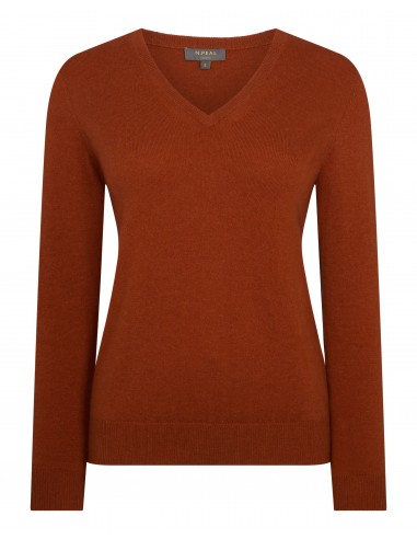 Women's Phoebe V Neck Cashmere Jumper Rust Orange suggérées chez