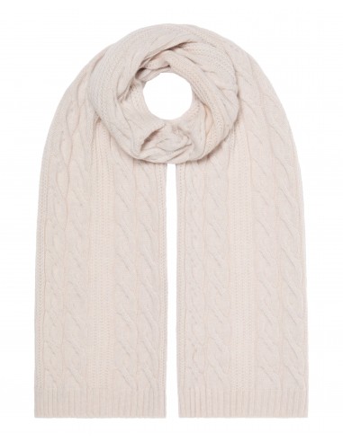 Women's Cable Rib Cashmere Scarf Frost White Véritable concentré