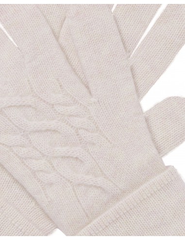 Women's Cable Cashmere Gloves Frost White Les magasins à Paris et en Île-de-France