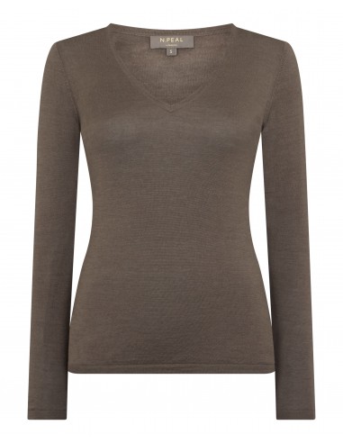 Women's Imogen Superfine Cashmere V Neck Jumper Mink Brown shop