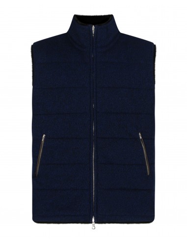 Men's Vermont Fur Lined Gilet Navy Blue Melange pas cher 