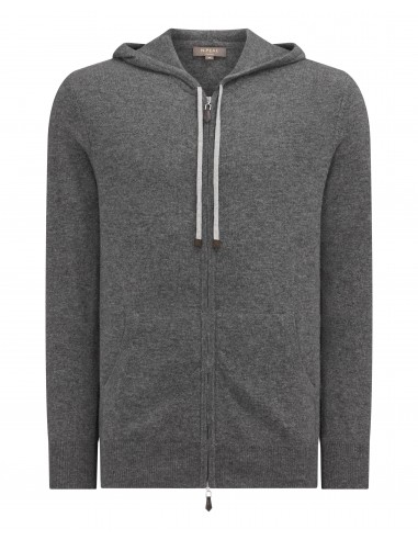 Men's Ladbroke Cashmere Hoodie Elephant Grey rembourrage situé sous