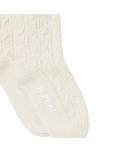 Women's Cable Cashmere House Socks New Ivory White la chaussure