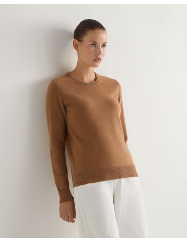 Women's Evie Classic Round Neck Cashmere Jumper Dark Camel Brown Venez découvrir notre 