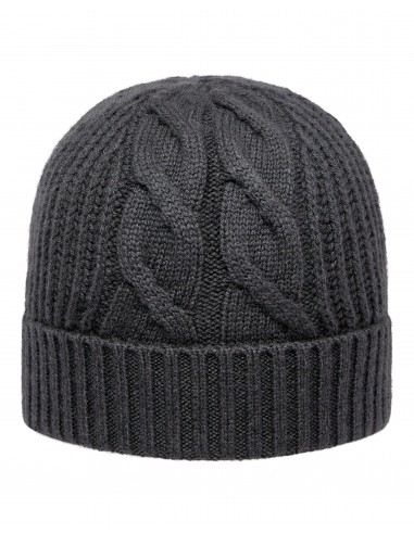 Women's Cable Rib Cashmere Hat Anthracite Grey le des métaux précieux