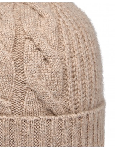 Women's Cable Rib Cashmere Hat Oatmeal Brown vous aussi creer 