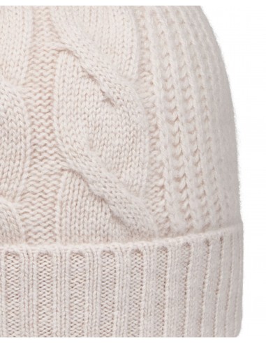 Women's Cable Rib Cashmere Hat Frost White pas cher chine