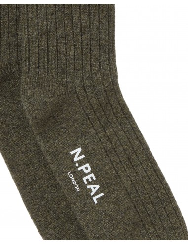 Men's Rib Cashmere House Socks Moss Green l'achat 