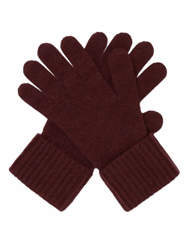 Women's Ribbed Cashmere Gloves Claret Red Jusqu'à 80% De Réduction