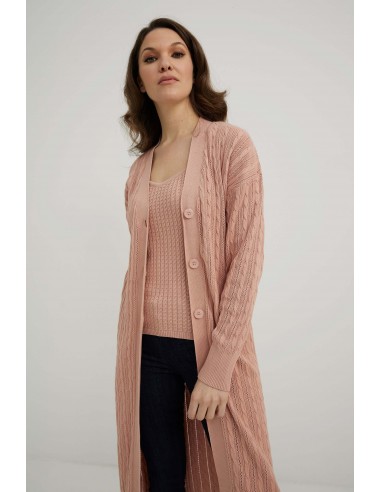 emproved Long Cardigan P2230-OROS Old Rose une grave pollution 