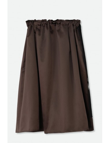 MAEVE MIDLENGTH DRAWSTRING SKIRT IN SILK SATIN CHOCOLATE Comparez plus de prix