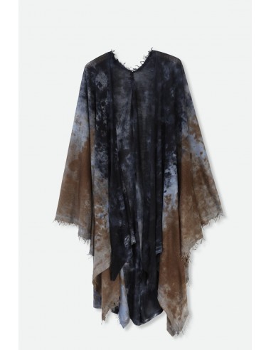 ROSELLA HANDPAINTED CASHMERE CARDIGAN IN MIDNIGHT SHORES destockage