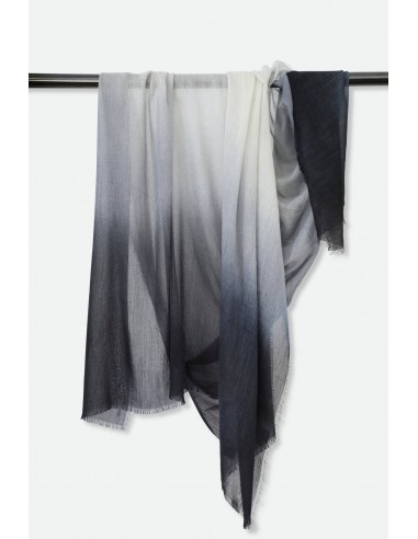 NIVES ITALIAN HAND PAINTED STOLE IN CASHMERE MONOCHROME DEGREDE EDITION est présent 