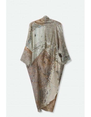 ATHENA CAPE WRAP IN PRINTED SILK VOILE NEUTRAL-BEIGE à prix réduit toute l'année