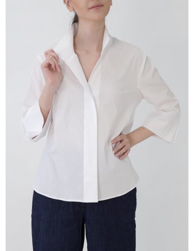 SANDRINE WIDE-CUFF SHIRT IN ITALIAN COTTON STRETCH Comment ça marche